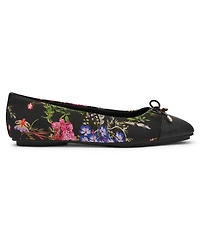 Anne Klein Women's Luci Cap Toe Floral Ballet Flats