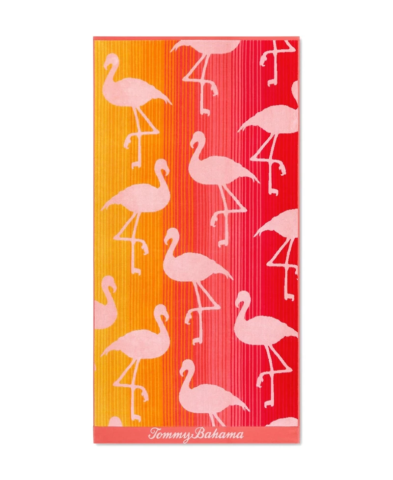 Tommy Bahama Flamingo Sunrise Yarn Dyed Beach Towel, 36" x 68"
