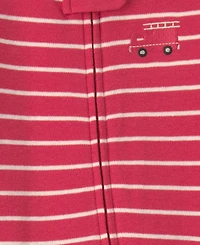 Carter's Baby Boy's Firetruck Striped Snug Fit Sleep & Play