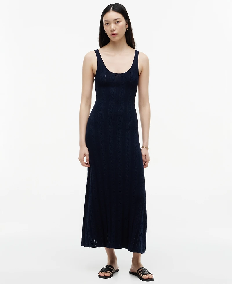 Tommy Hilfiger Women's Cotton Cable Pointelle Maxi Dress