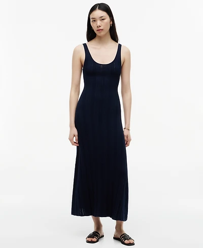Tommy Hilfiger Women's Cotton Cable Pointelle Maxi Dress