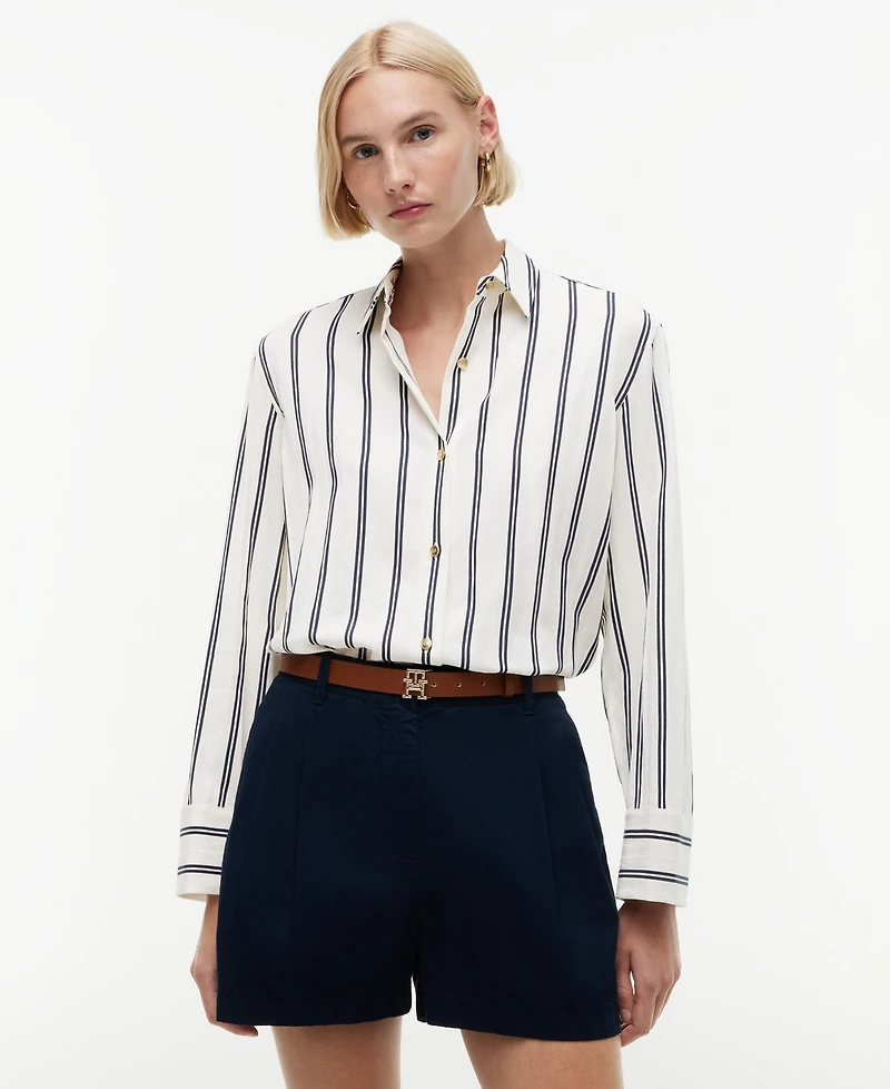 Tommy Hilfiger Women's Linen Nautical Stripe Shirt
