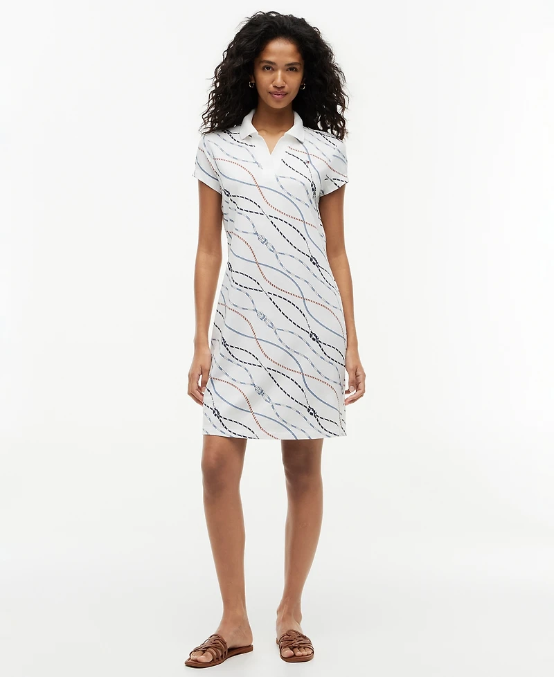 Tommy Hilfiger Women's Cotton-Blend Short-Sleeve Polo Dress