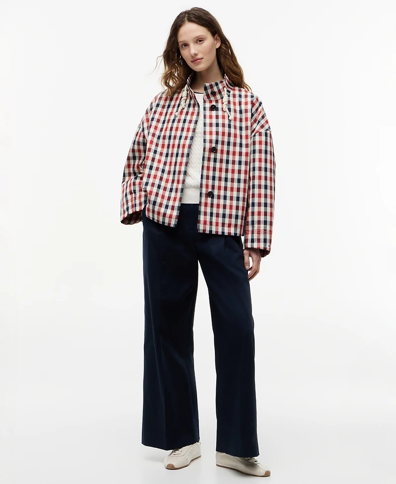 Tommy Hilfiger Women's Cotton-Blend Checked Parka Jacket