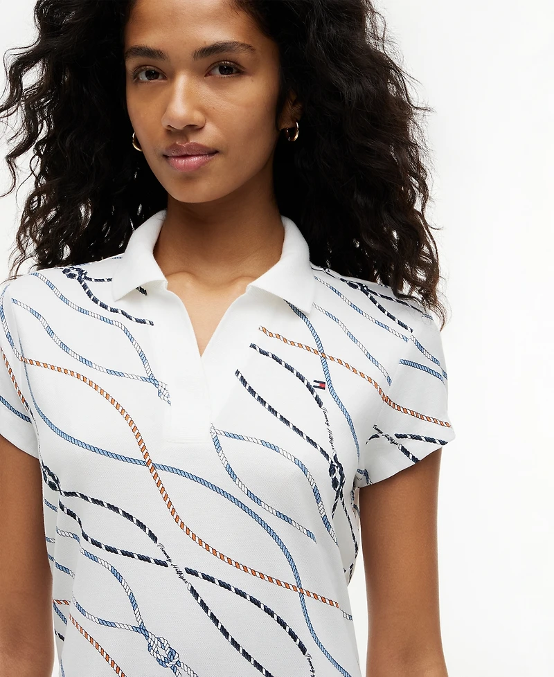 Tommy Hilfiger Women's Cotton-Blend Short-Sleeve Polo Dress