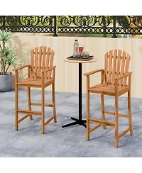 Yiortwo Tall Adirondack Bar Chair, Acacia Wood Outdoor Chair with Footrest