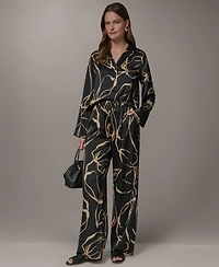 Donna Karan New York Petite Printed Wide-Leg Pants