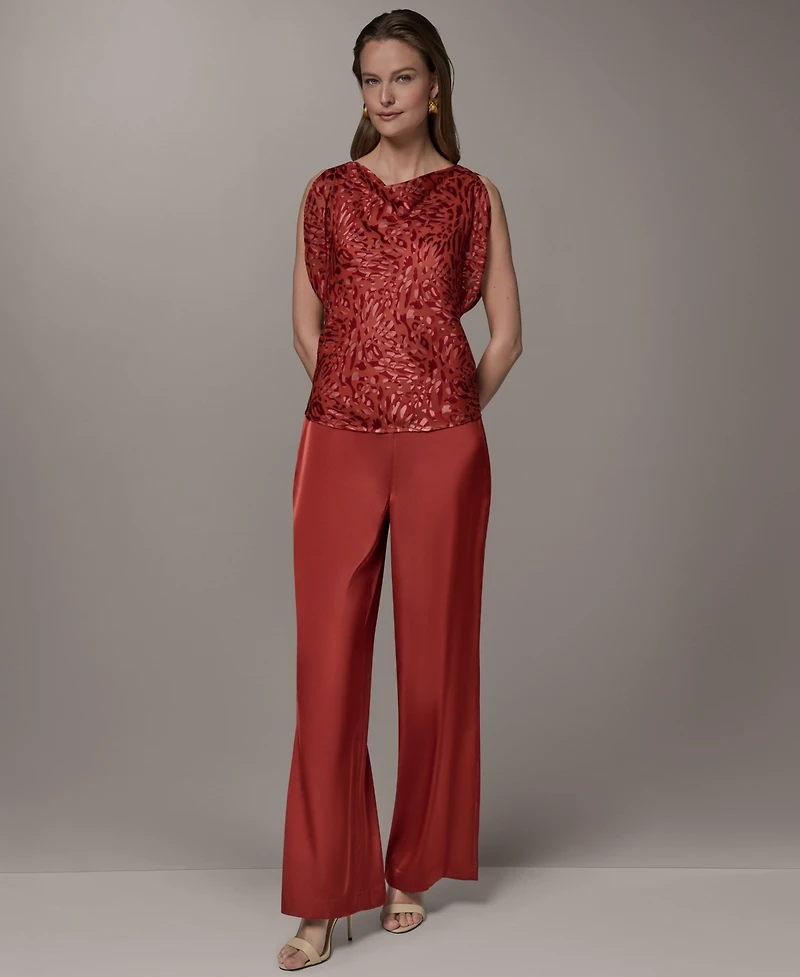 Donna Karan New York Petite Printed Cowl Neck Top