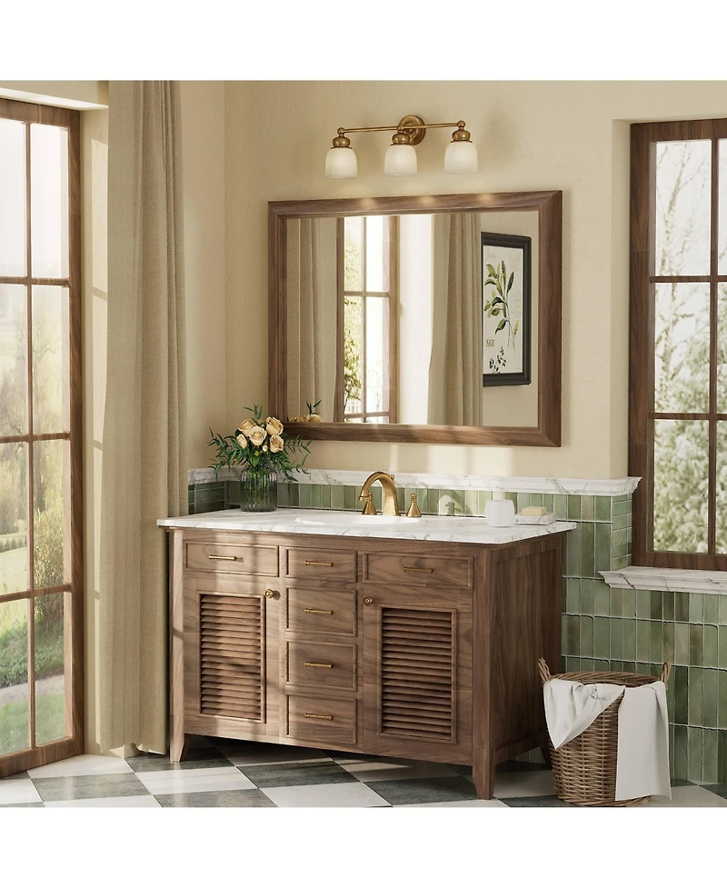 Apmir 30" x 40" Inch Thick Metal Framed Wall Mirrors for Bedroom