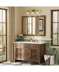 Apmir 30" x 40" Inch Thick Metal Framed Wall Mirrors for Bedroom