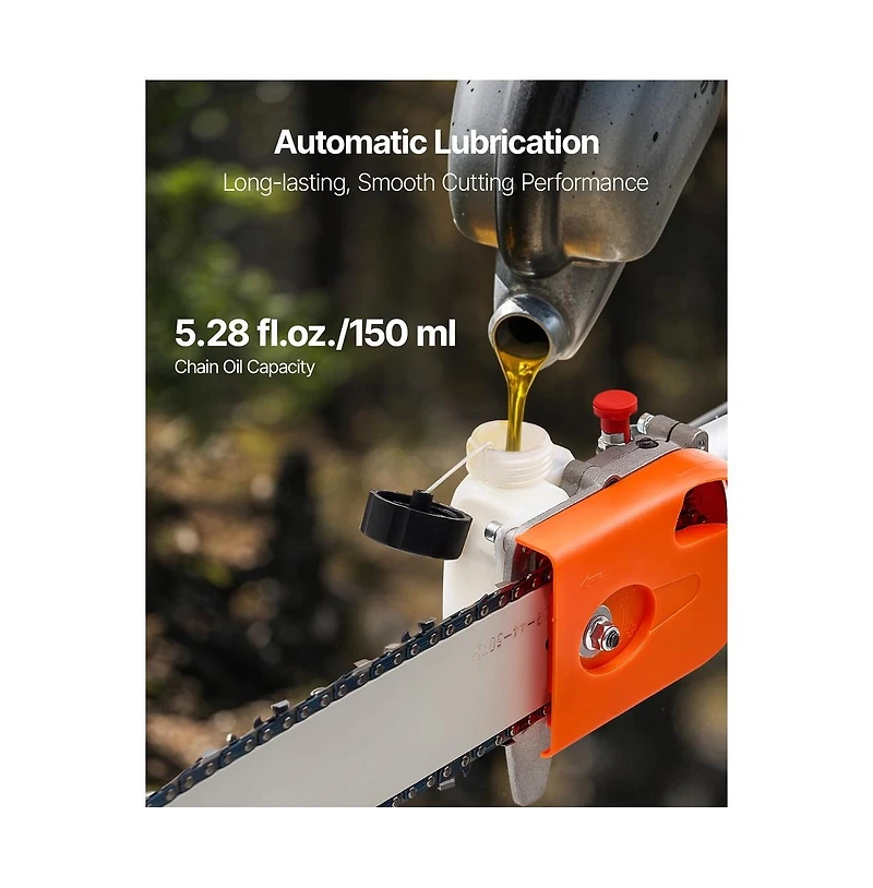 Sugift Gas Pole Saw 43CC 2 Stroke Gas Powered Pole Saws with 12 inches Cutting Bar