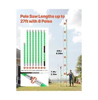 Sugift Manual Pole Saw 3.87-27 feet Extendable Pole Tree Pruner with Scissors
