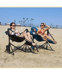 Arrowhead Outdoor 2-Pack Folding Hammock Camp Chair, Detachable Footrest, Padded Headrest and Seat, 2x Large Cup Holders, Supports 300lbs