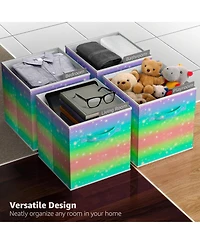 Sorbus 6 Pack 11 Inch Foldable Storage Cubes with Handle- for Organizing Home, Shelves, Nursery, Playroom
