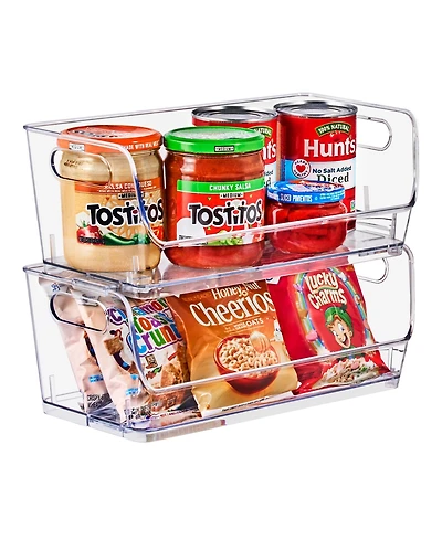 Sorbus Pack Small Wide Open Front Stackable Storage Bins for Kitchen Pantry Organization