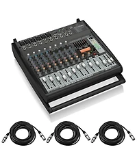 Behringer Europower PMP500 500W 12-Channel Powered Mixer with Klark Teknik Multi-fx Proces sor, Compressors, Fbq Feedback Detection System