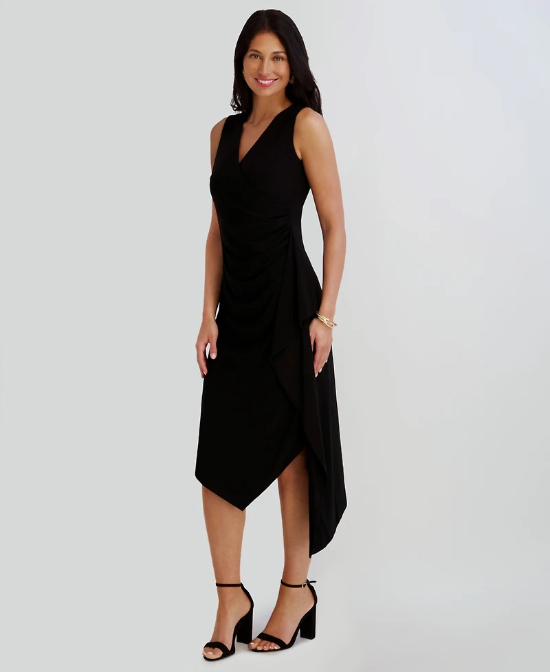 kensie Women's Asymmetrical Midi Dress