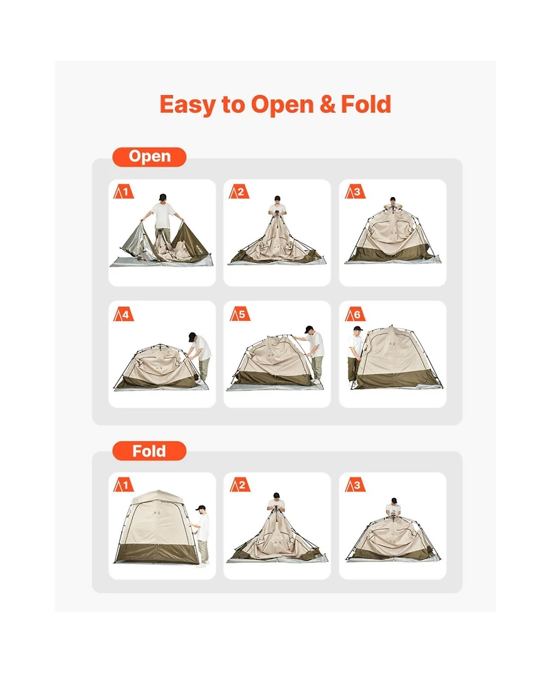 ECHTPeak Camping Shower Tent, 150D Oxford Fabric with Silver Coating, 2-Room Foldable Privacy Tent Changing Room, for Camping, Beach, and Fishing