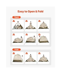 ECHTPeak Camping Shower Tent, 150D Oxford Fabric with Silver Coating, 2-Room Foldable Privacy Tent Changing Room, for Camping, Beach, and Fishing