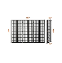 Sugift Room Divider 6 Panel Japanese Room Divider Folding Privacy Screen Indoor