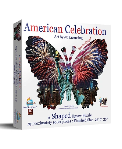 SunsOut American Celebration 1000 piece Jigsaw Puzzle for Adults Shaped Fourth of July