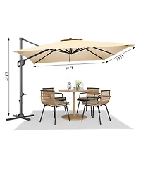 gaomon 10x10FT Heavy Duty Aluminum Cantilever Patio Umbrella