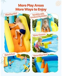 Mecale Bounce House Water Slide with Ring Toss