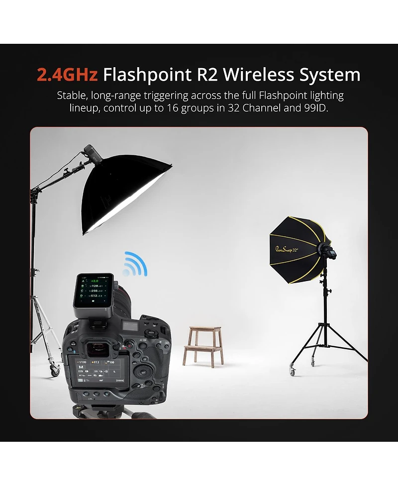 Flashpoint Xplor 800 Pro Ttl R2 800ws 2.4GHz Battery-Powered All-In-One Outdoor Flash, with Nano Pro Touchscreen Ttl Wireless Flash Trigger for Sony