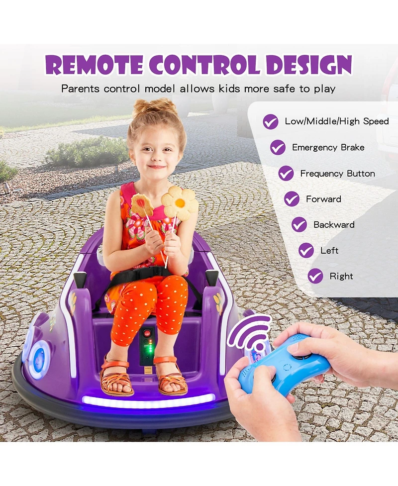 Mecale 12V Electric Ride On Car with Remote Control and Flashing Led Lights