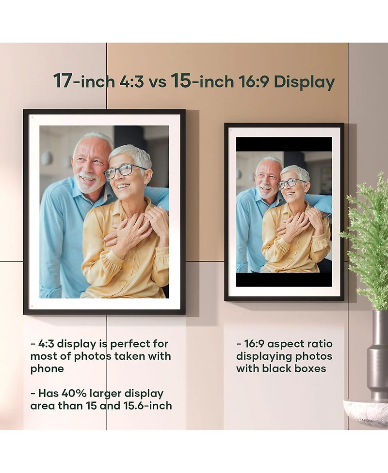 Cozyla 17" Hd Wi-Fi Touchscreen Digital Picture Frame
