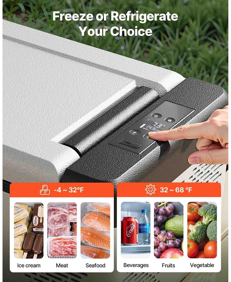Mecale 10 Quart Portable Mini Car Freezer with App Control 12V Compact