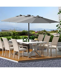 gaomon 13FT 3-Head Outdoor Patio Umbrella for Poolside, Lawn and Backyard, Without Base