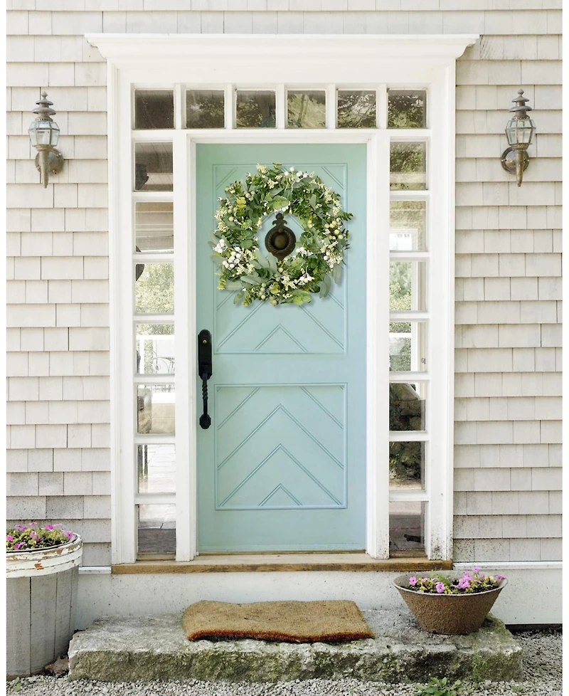 Gnuadz 18" Eucalyptus Boxwood Berry Wreath Front Door Decor