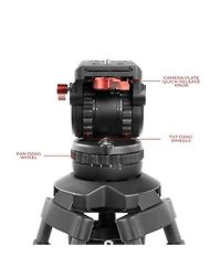 Shape Pro Video 3-Section Carbon Fiber Tripod with Fluid Head, 33 lbs