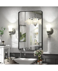 Apmir High-Strength Tempered Glass and Aluminum Alloy Framed Wall Decor Bathroom Vanity Mirror