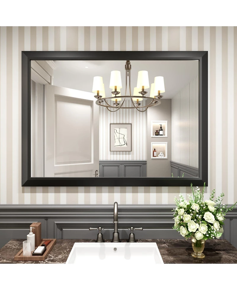Apmir Metal Framed Wall Mirrors for Bedroom, Rectangle Wall-Mounted Mirrors