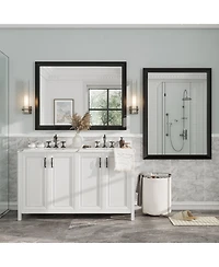 Apmir Metal Framed Wall Mirrors for Bedroom, Rectangle Wall-Mounted Mirrors