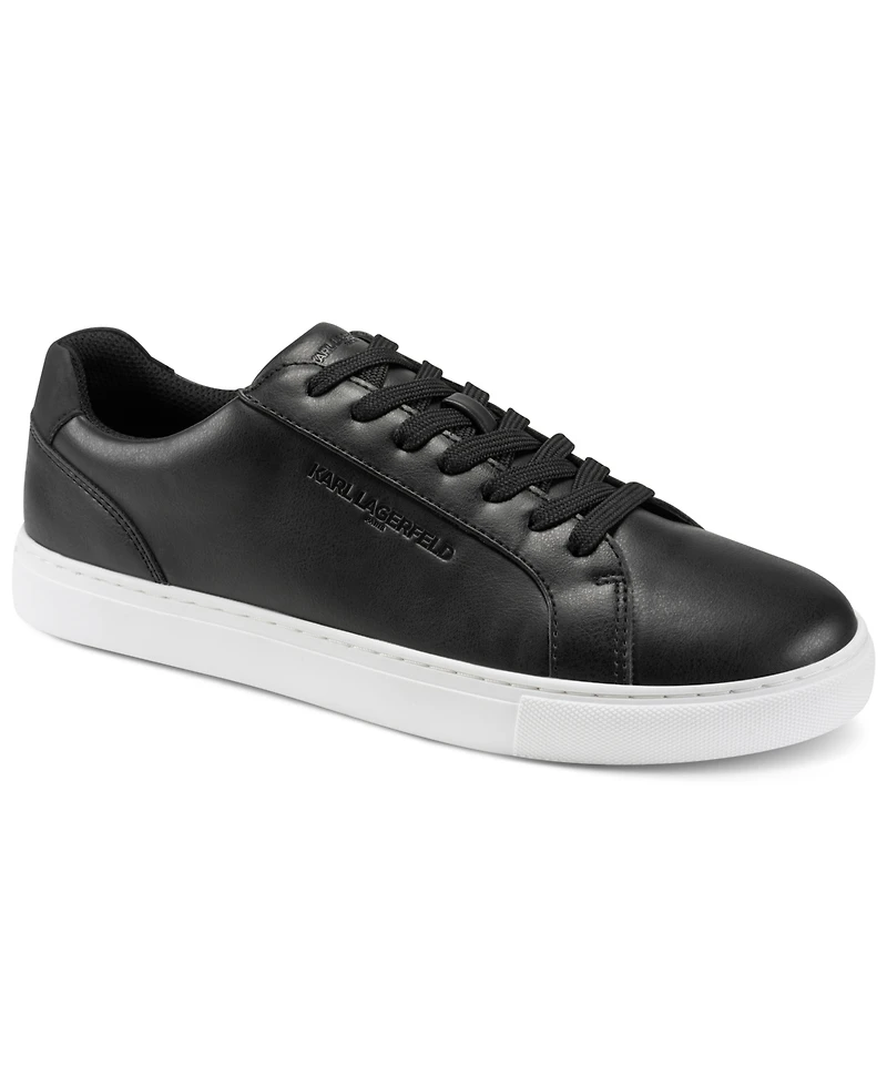 Karl Lagerfeld Paris Men's Avenix Low Profile Embossed Logo Sneakers