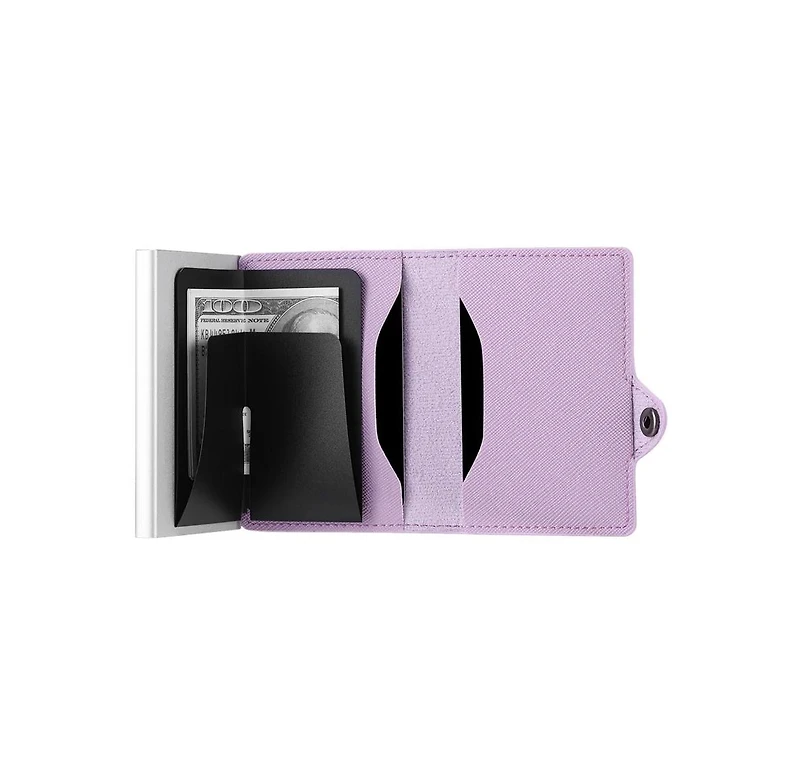 Conceal Plus Rfid Pop Up Wallet for Women - Slim Minimalist Credit Card Holder (4-6 Capacity) Aluminum Metal Case