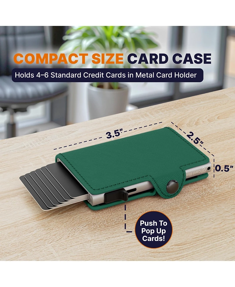 Conceal Plus Rfid Pop Up Wallet for Women - Slim Minimalist Credit Card Holder (4-6 Capacity) Aluminum Metal Case
