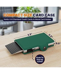Conceal Plus Rfid Pop Up Wallet for Women - Slim Minimalist Credit Card Holder (4-6 Capacity) Aluminum Metal Case