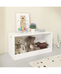 Rainsken Wooden Toy Box Storage Organizer for Kids, Modern Toy Storage Bin, Toy Chest Plush Toys Books, for Boys Girls Nursery Bedroom Playroo