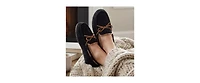 Beverly Hills Polo Club Big Boys Moccasins Slippers Classic Fuzzy Lining Cozy Indoor/Outdoor Sole SlipOn Comfort (Little / Kid)