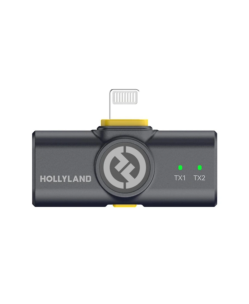 Hollyland Lark M2 2.4GHz 2-Person Wireless Lavalier Microphone System with Lightning Plug, Shine Charcoal