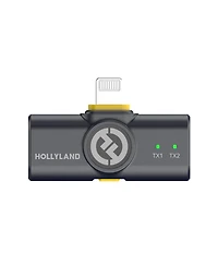 Hollyland Lark M2 2.4GHz 2-Person Wireless Lavalier Microphone System with Lightning Plug, Shine Charcoal