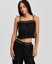 Now This Womens Ribbon Trim Lace Tank Ribbon Trim Balloon Pants Macys Exclusive