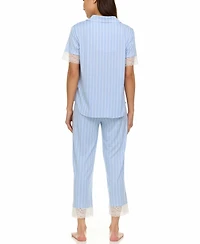 Flora by Nikrooz Women's Janelle Notch Top and Capri Pajama Set