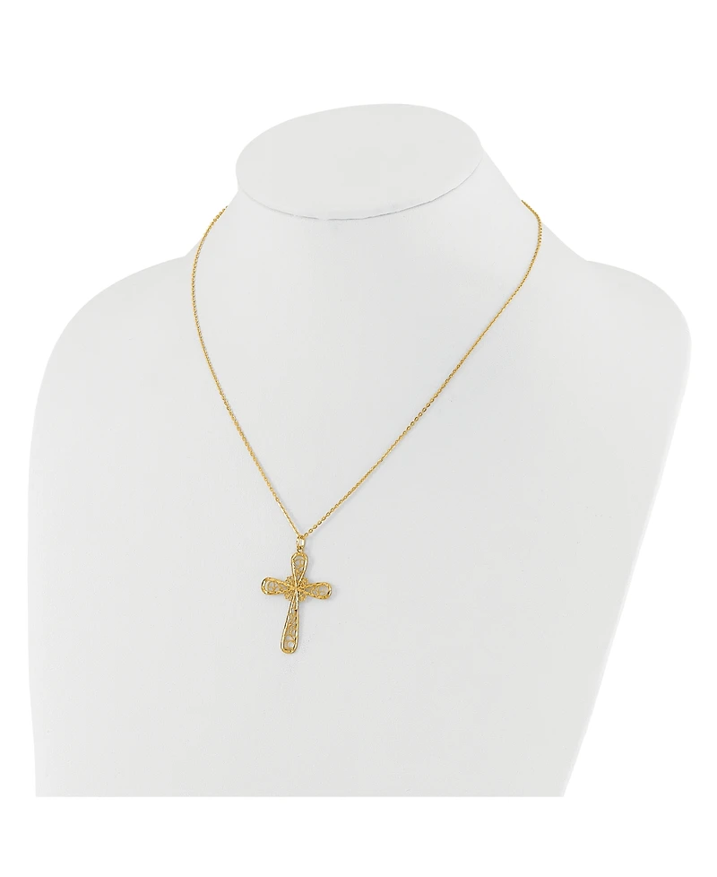 Macy's Cross Pendant Necklace in 24k Yellow Gold