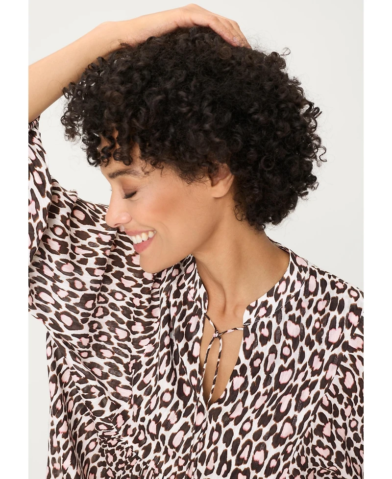 Olsen Women's Leopard Tunic Blouse