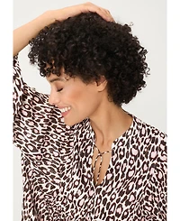 Olsen Women's Leopard Tunic Blouse